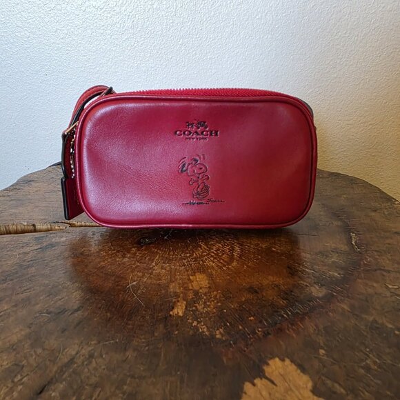 Coach x Peanuts Snoopy Red Leather Mini Crossbody Bag NWOT Rare Limited Edition - Picture 10 of 16
